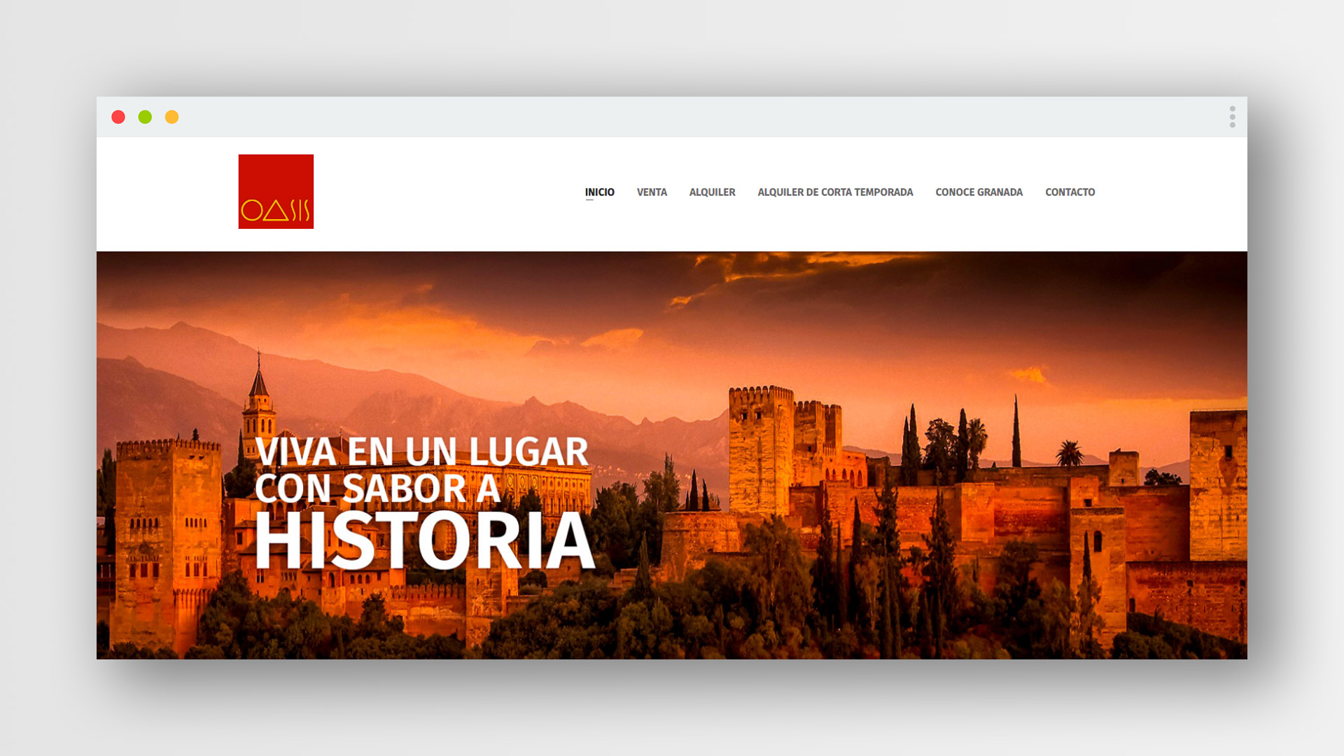Website, CMS and custom webapp for Inmobiliaria Oasis in Granada